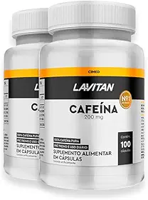 Kit 2 Cafeína Lavitan 200mg 100 Cápsulas