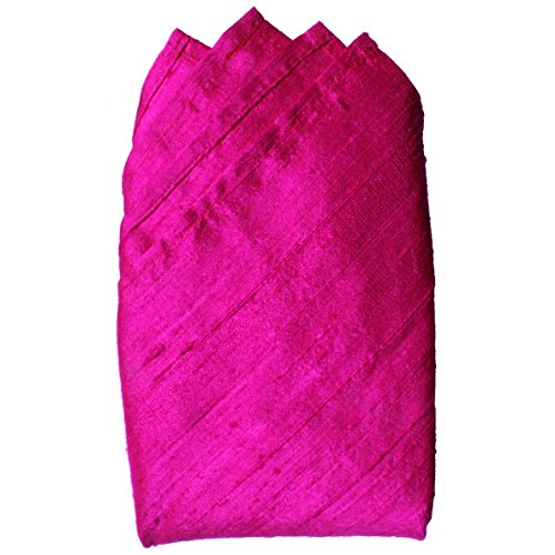 Royal Silk Fuchsia Silk Dupioni Handkerchief Fine Shine - Sturdy Silk Dupioni - 100% Silk – Large 16” Square