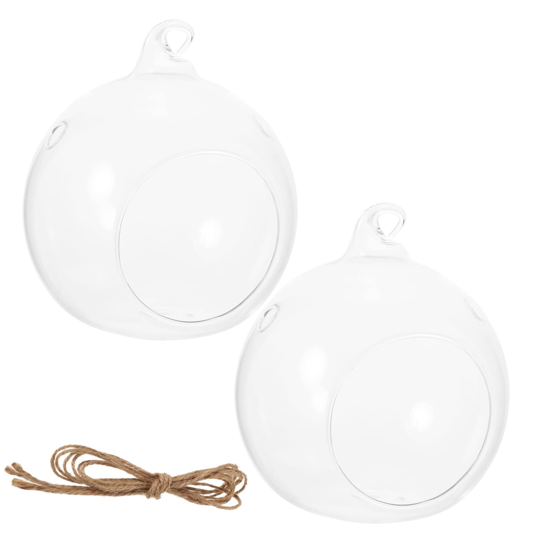 2pcs Hanging Glass Globe Terrarium Big Opening Planter