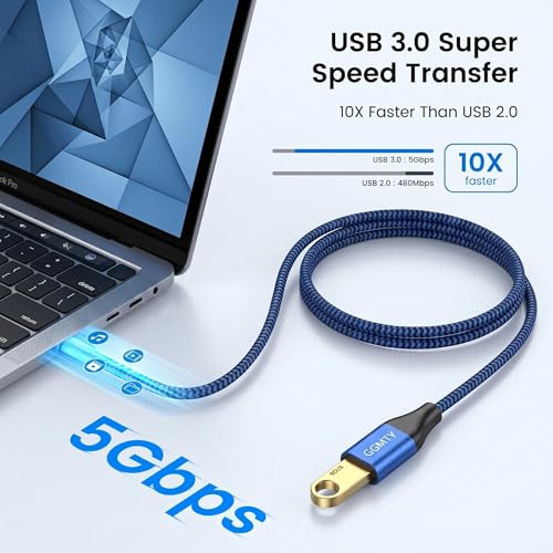 Image of USB 3.0 Extension Cable 3ft,Type A Male to Female Extension Cord Durable Braided Material High Data Transfer Compatible with USB Keyboard,Mouse,Flash Drive, Hard Drive,Printer
