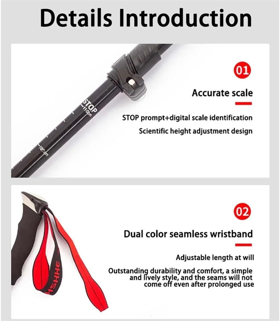 Trekking Pole Folding Multifunction Shock Alpenstocks Outdoor Hiking Climbing Cane