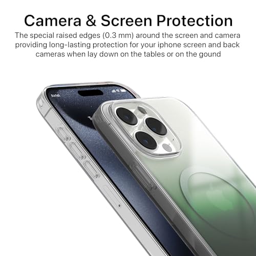 Image of Vaku Luxos Maven Magpro Back Cover Case for iPhone 15 Pro Scratch Resistant Slim Fit Protective Design Military-Grade Protection Compatible with Mag-Safe Wireless Charging - Green