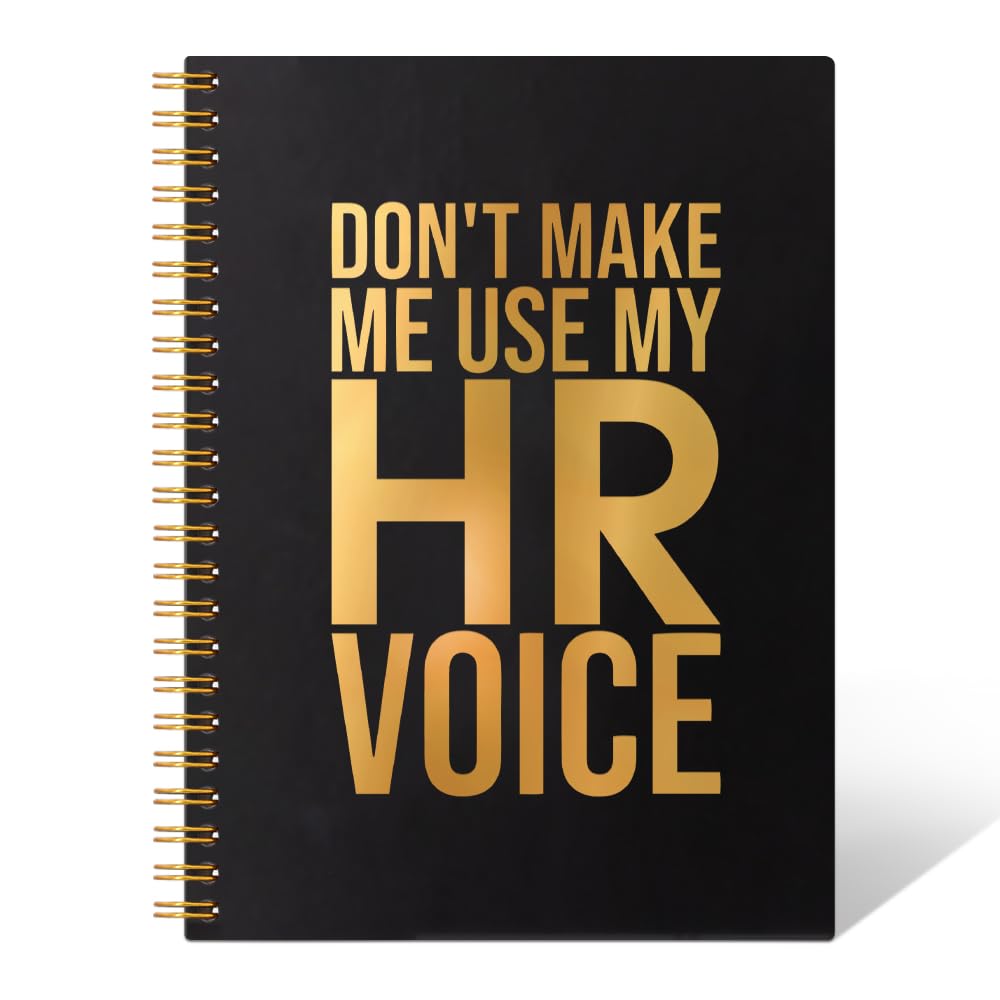 THEBESTU Don't Make Me Use My HR Voice 160 Pages Hardcover Blank Spiral Notebook, Funny Human Resources Notebook Gifts for HR Manager Leader Monter,