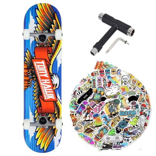 SKATEBOARD ORIGINALE TONY HAWK - Skate completo Entry level Profressionale perfetto per iniziare a SKATARE con un vero skateboard - Lo skate Entry level professionale permette di migliorare le sue parti con nuove componenti cosa che skate non professionali non permettono di fare