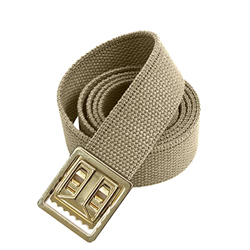 Rothco Web Belts with Open Face Buckle, Khaki/Gold, 54''