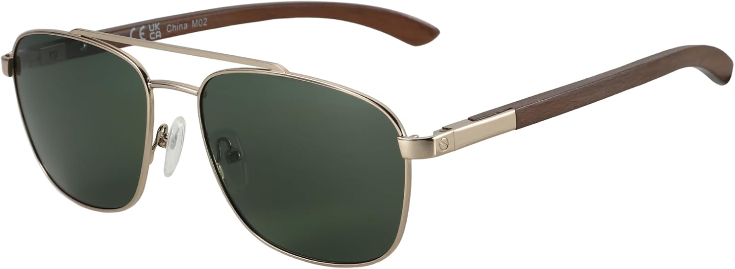 ZENOTTIC Aviator Wood Polarized Sunglasses for Men 100% UV Protection Fishing Driving Golf