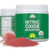 USDA Organic Plant Based Nitric Oxide Booster Powder Supplement for Men & Women - Caffeine Free Supplements 5 Top Ingredients - Beet Root, Tart Cherry, Acerola Cherry, Pomegranate, Red Ginseng