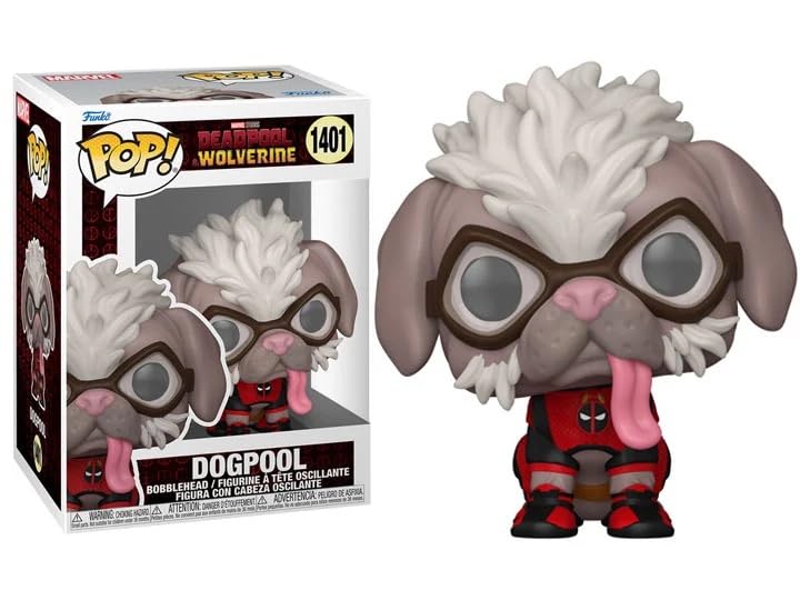 Funko Dogpool in Goggles with Tongue Out + Pop Protector: Deadpool & Wolverine Pop! Marvel Movies Vinyl Figure (Gift Set Bundled with ToyBop Brand Box Protector Collector Case) : Toys &