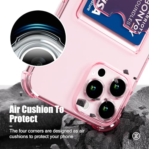 Image of AKABEILA Case for iPhone 15 Pro Max Protective Case with Card Slot Transparent Silicone TPU Mobile Phone Case Thin Soft Shockproof Flexible Mobile Phone Bag Bumper Wallet Case Cover