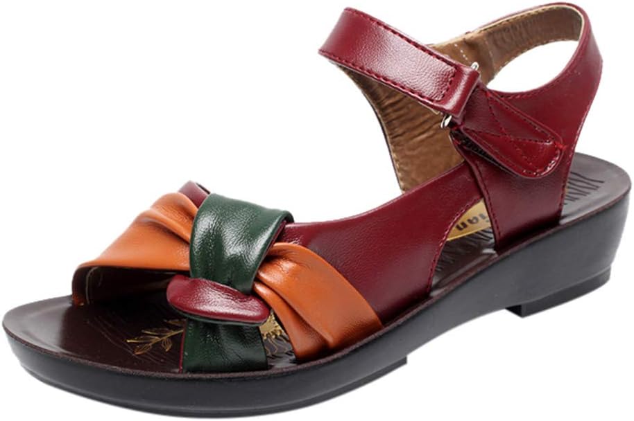 Rana divertida/moverse. Shakers Sandalias de piel con nudo para mujer