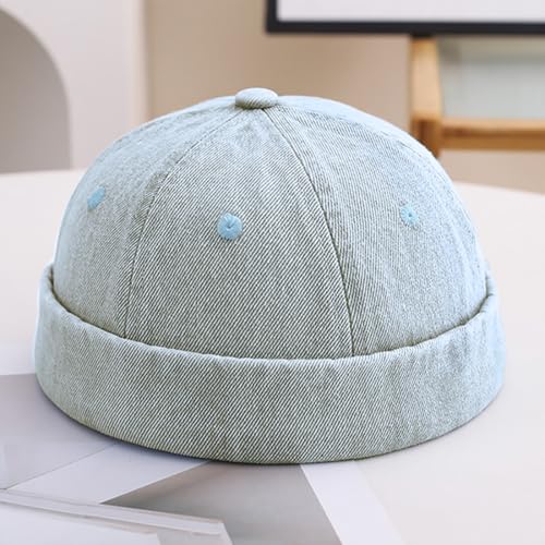 Image of Glamorstar Brimless Dome Hats for Women Men Sailor Beanie Cap Vintage Docker Hat