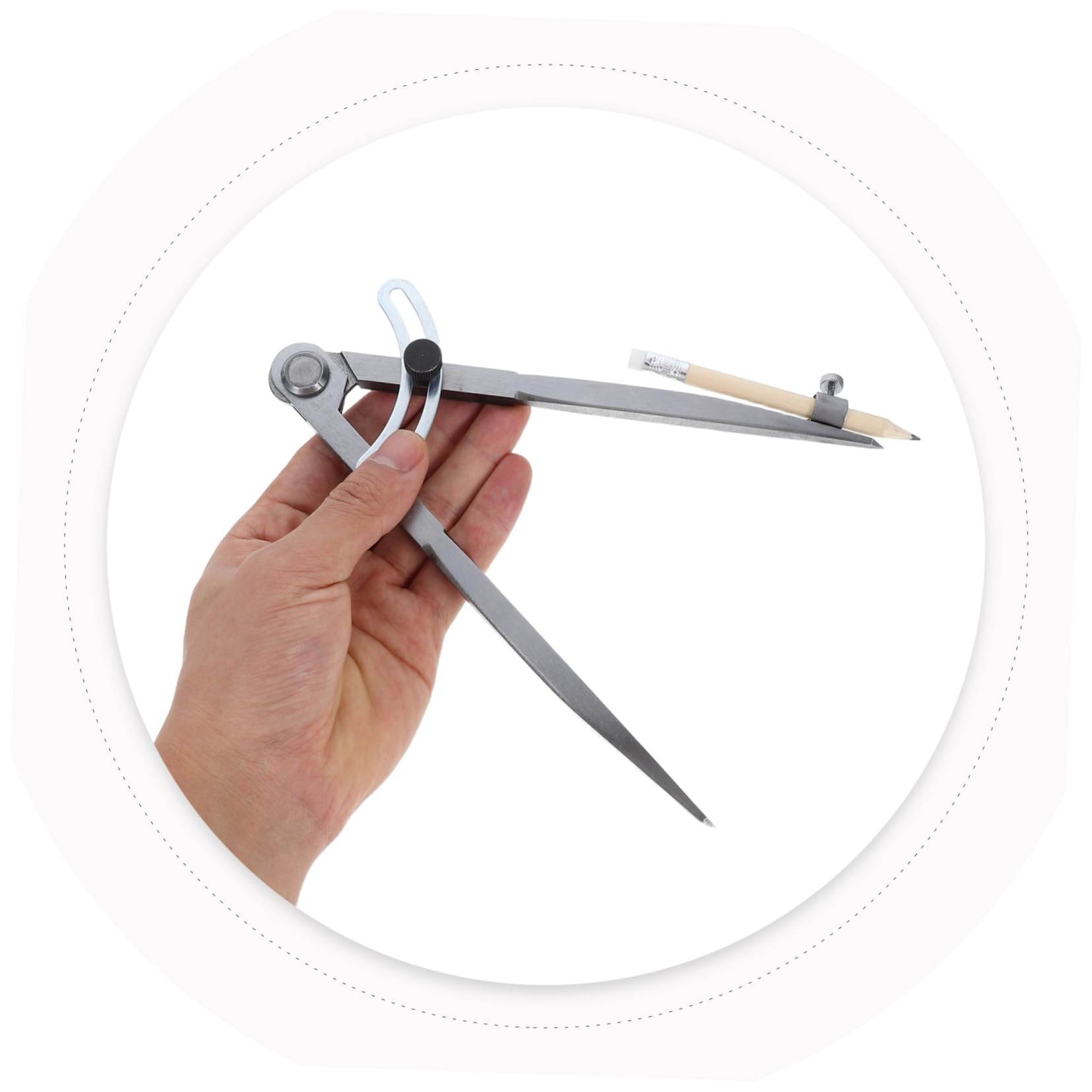 HOMSFOU 1 Set Di Compasso Di Precisione Con Portamatite Per Disegno, Geometria, Carpenteria, Ingegneria, Misurazioni Accurate, Accessori