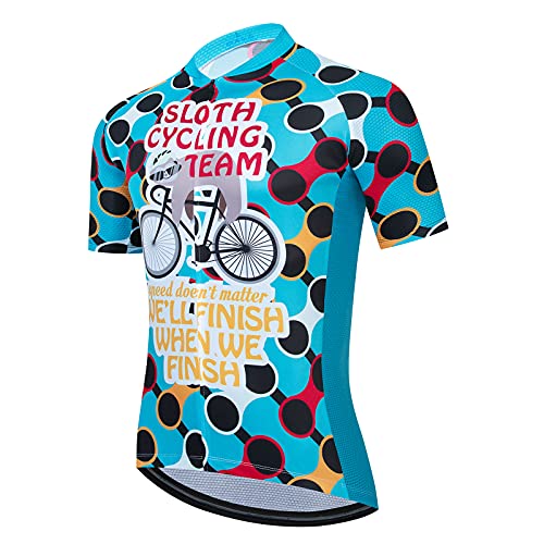 BIKE BEER Sloth Cycling Team Funny Cycling Clothes Men s Cycling Tops Funny Cycling Jersey (C,L)