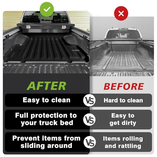 Image of TripleAliners Truck Mat Compatible with 2005-2021 Nissan Frontier 5FT Accessories, Truck Bed Mat Heavy Duty Custom Fit All Weather Protection TPE Pickup Liner