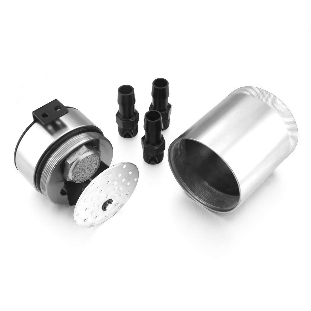 Universal 3 Port Compact Baffled Oil Catch Can Tank Filtre Séparateur