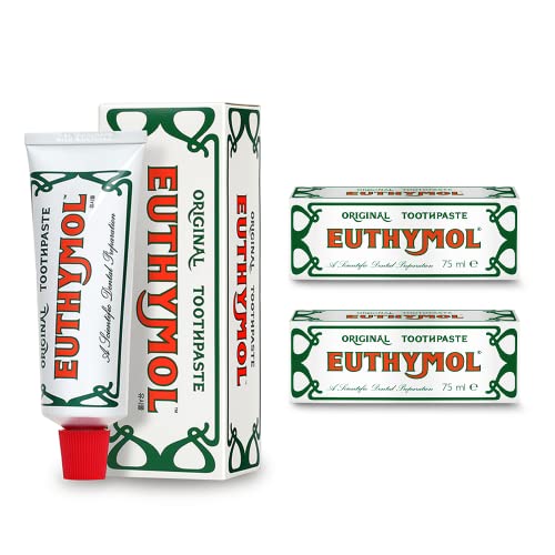 Origineel Euthymol Tandpasta 75ml x 2, Geen fluoride, anti-plaque...