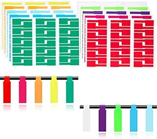 Cable Labels, Self-Adhesive Cable Label Stickers Waterproof Tear Resistant Cable Markers Cable Stickers/Wire Labels, for Cable Markers Wire Cable Ldentification Tags 10PCS 10 Colors