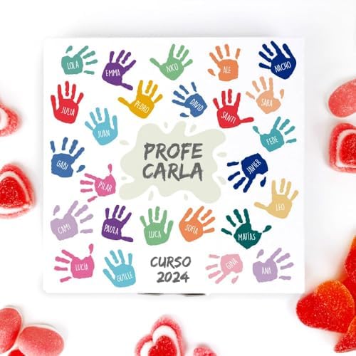Transparent Gift Caja de Dulces Personalizada con Nombres y Texto...