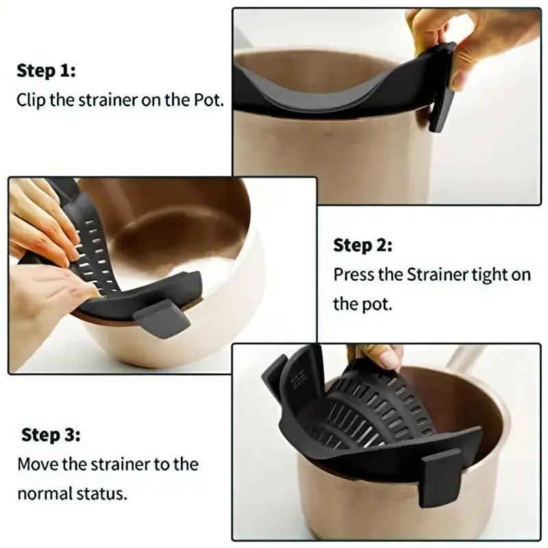 Colador de silicona ajustable para cocina miniatura 6