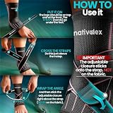 NativoDex stabilizator kostki na skręcenie – wzmocniona orteza stabilizująca, stabilizuje staw skokowy i zapobiega skręceniom, sportowa orteza na kostkę, regulowana, na obie stopy