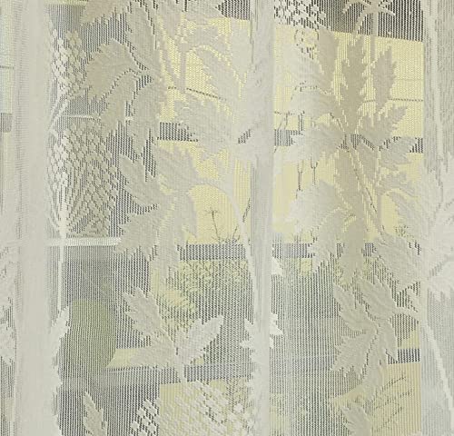 Image of Net Flower Curtains for Window, Door, Long Door, Drawing Room. Living Room. Pooja Room (4X9 Feet) Set of 3 Pcs, Cream