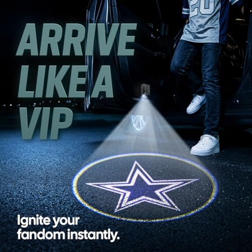 Image of LED Car Door Light - Officially Licensed NFL Wireless Projector - Show Your Team Pride - Battery Powered, Easy Install