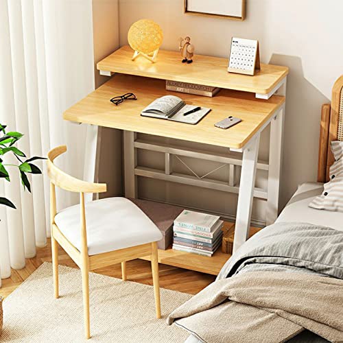 Table d'étude gain de place pour petits espaces avec rangement chêne