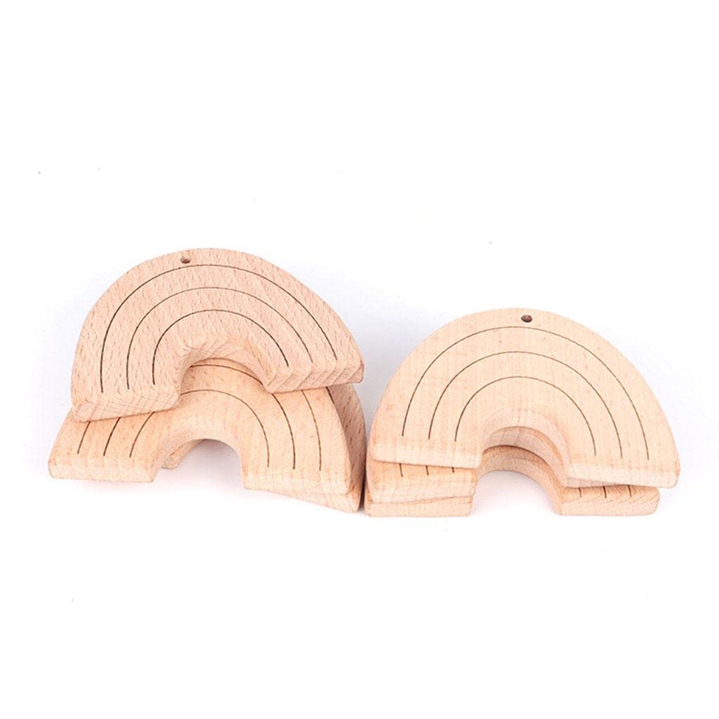 10 Pièces Anneau de Dentition Bébé Jouet Mâchouiller Bois Silicone sans BPA Motif pour Enfant 312 Mois Cadeau Fête Bébé
