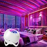 MHAZDZE Sternenhimmel projektor, Galaxie Projektor mit Bluetooth, Fernbedienung, 360-Grad-Panorama-Sternenhimmel, 8 weiße Rausch-Nachtlicht für Schlafzimmer, Party, Heimkino