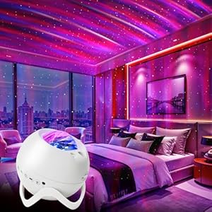 MHAZDZE Sternenhimmel projektor, Galaxie Projektor mit Bluetooth, Fernbedienung, 360-Grad-Panorama-Sternenhi... 8 weiße Rausch-Nachtlicht für Schlafzimmer, Party, Heimkino