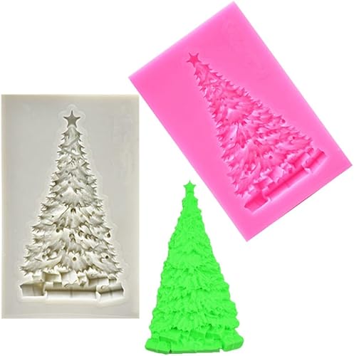 Molde de silicona para hornear de Navidad, flexible, antiadherente, resistencia a altas temperaturas para tartas, chocolate, dulces, fondant (árbol