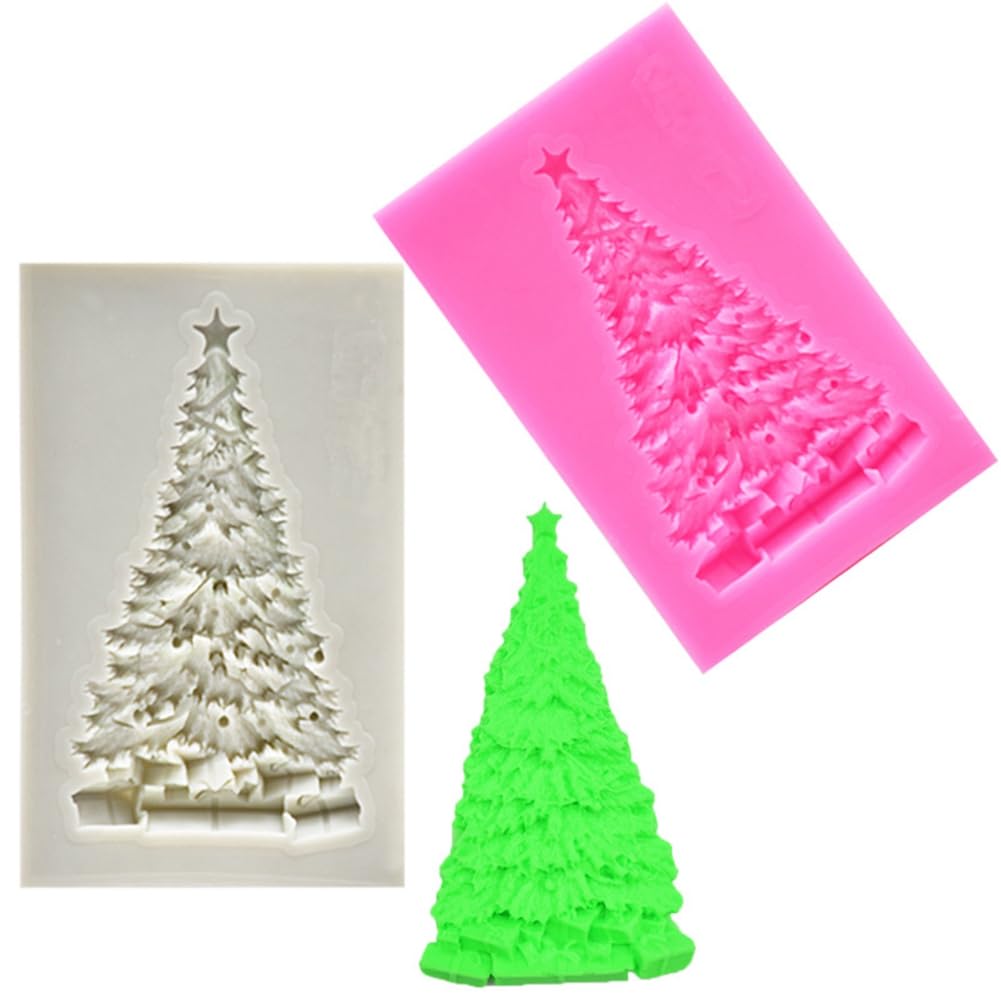 Christmas Silicone Baking DIY Multiple Deco Cake Fond Chocolate Selected Wood These Pend Are Designed for Durability Ensu That They Can Baking Silicone (Big gray Christmas tree)