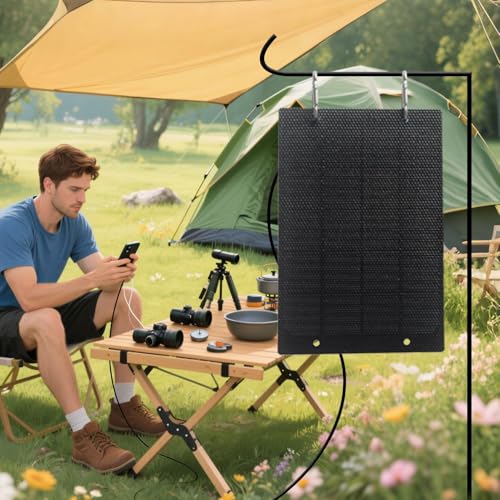 Caricatore Telefonico ad Energia Solare 50W Pannelli Da Campeggio Portatile Compatto E Leggero Per Auto Escursionismo Spiaggia Viaggi Zaino Casa Spostamenti