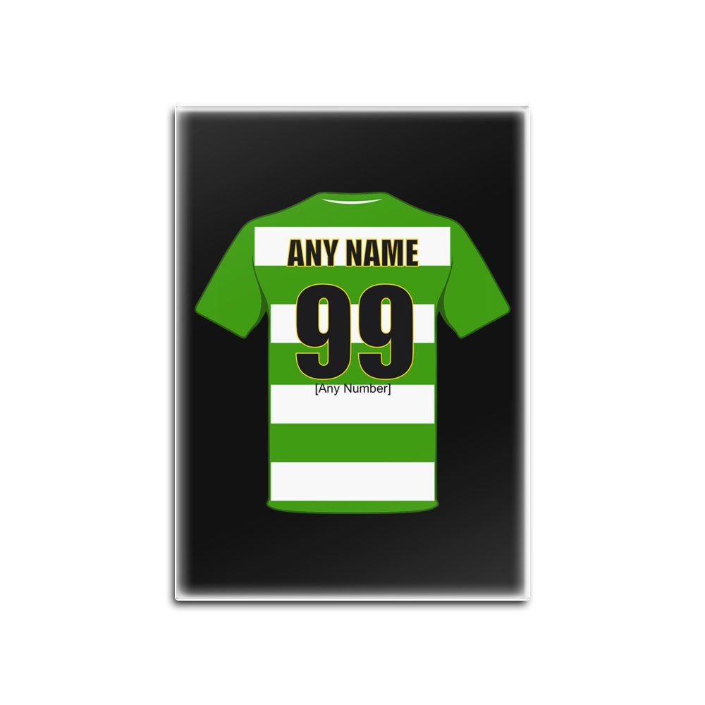 Unigift Black Personalised Gift - Yeovil Town Glass Fridge Magnet (Football Club Design Theme, Colour Options) - Any Name/Message On Your Unique - The Glovers