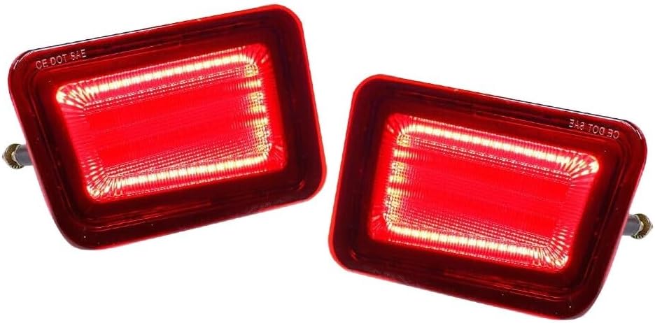 Tail Light Assembly 2pcs Set Rear Side ABS Black Red Bumper Reflector Brake Signal Bulbs for Hummer for H2 2005-2009 -40-60 Centigrade Degree-Work Temperature Smooth 15100038 RB-244RD
