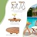 GIANTEX Balkonmöbel Kleiner Balkon, Runder Bistrotisch mit 2 Stühlen klappbar, Gartenmöbel Set Holz 3 teilig, Balkonset Bistroset Outdoor, Terrassenmöbel 2 Personen, Garten Sitzgruppe mit Kissen