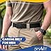 SHAVIT Mens Nylon Belt with Plastic Buckle, Work Web Belt for Men, Casual Adjustable Military Canvas Belts, TSA Approved - Nickel Free - Non Metal Airport friendly, TSA Plastic Belts for Men Black