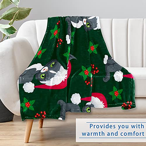 Couverture chat de Noël douce et chaude au toucher velouté unique - 7