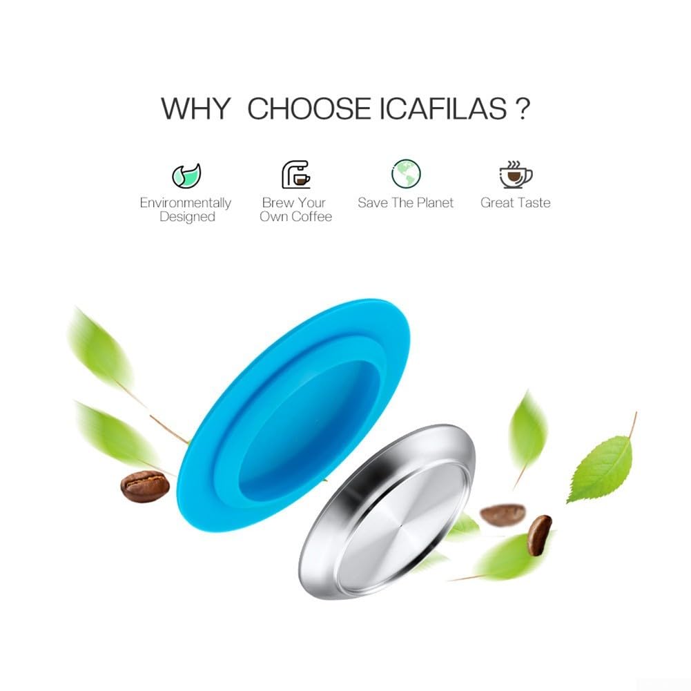 Zestaw kapsułek do kawy wielokrotnego użytku ze stali nierdzewnej do wielokrotnego napełniania ze szczotką do czyszczenia kompatybilny z tassimo Vivy2 T55 Eco Friendly Silver