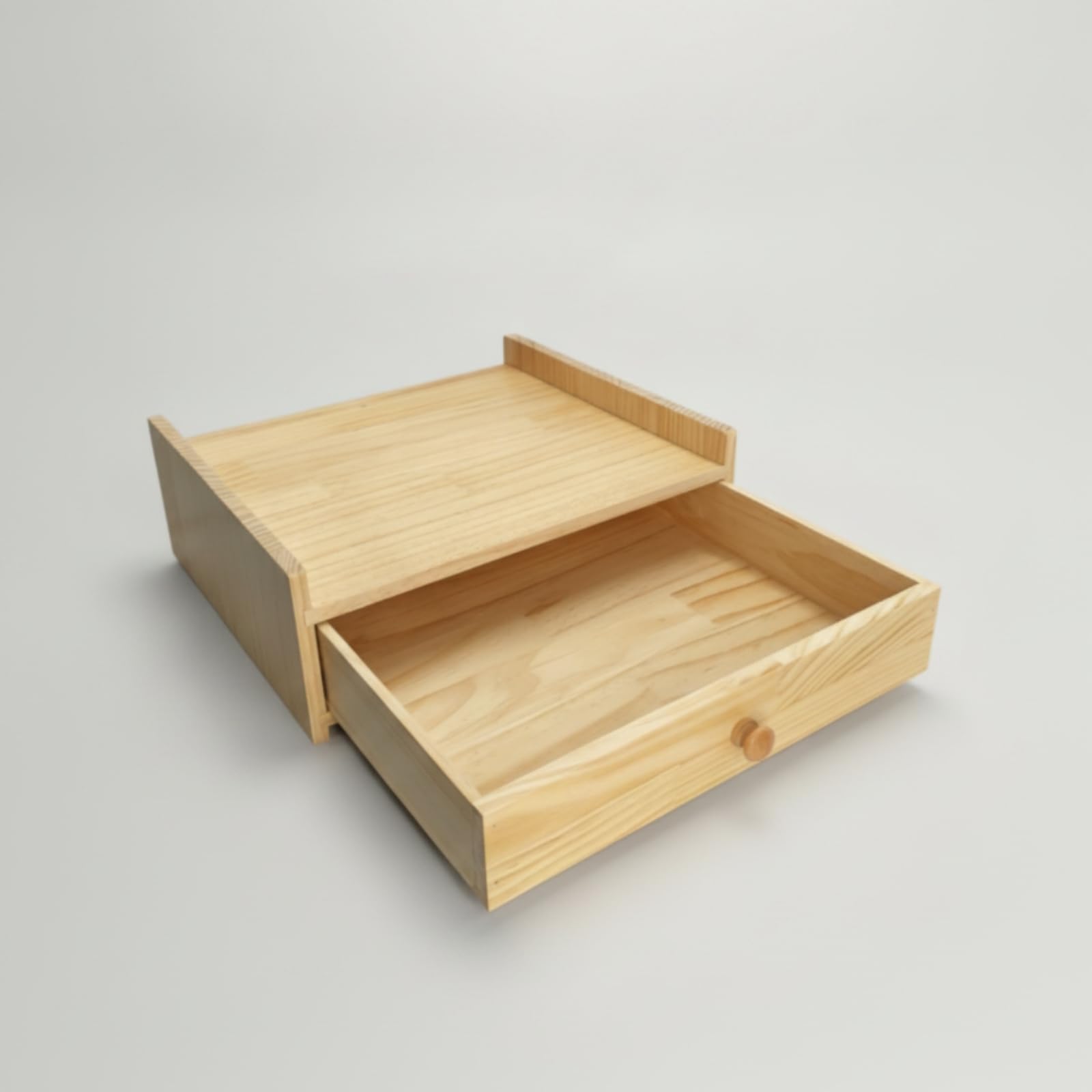Perfeclan Contenedor para Caja Organizadora Soporte para Base Estable Estante de Madera con Paneles Laterales y Adecuado para Callejeros Locales Comerciales de Cobro