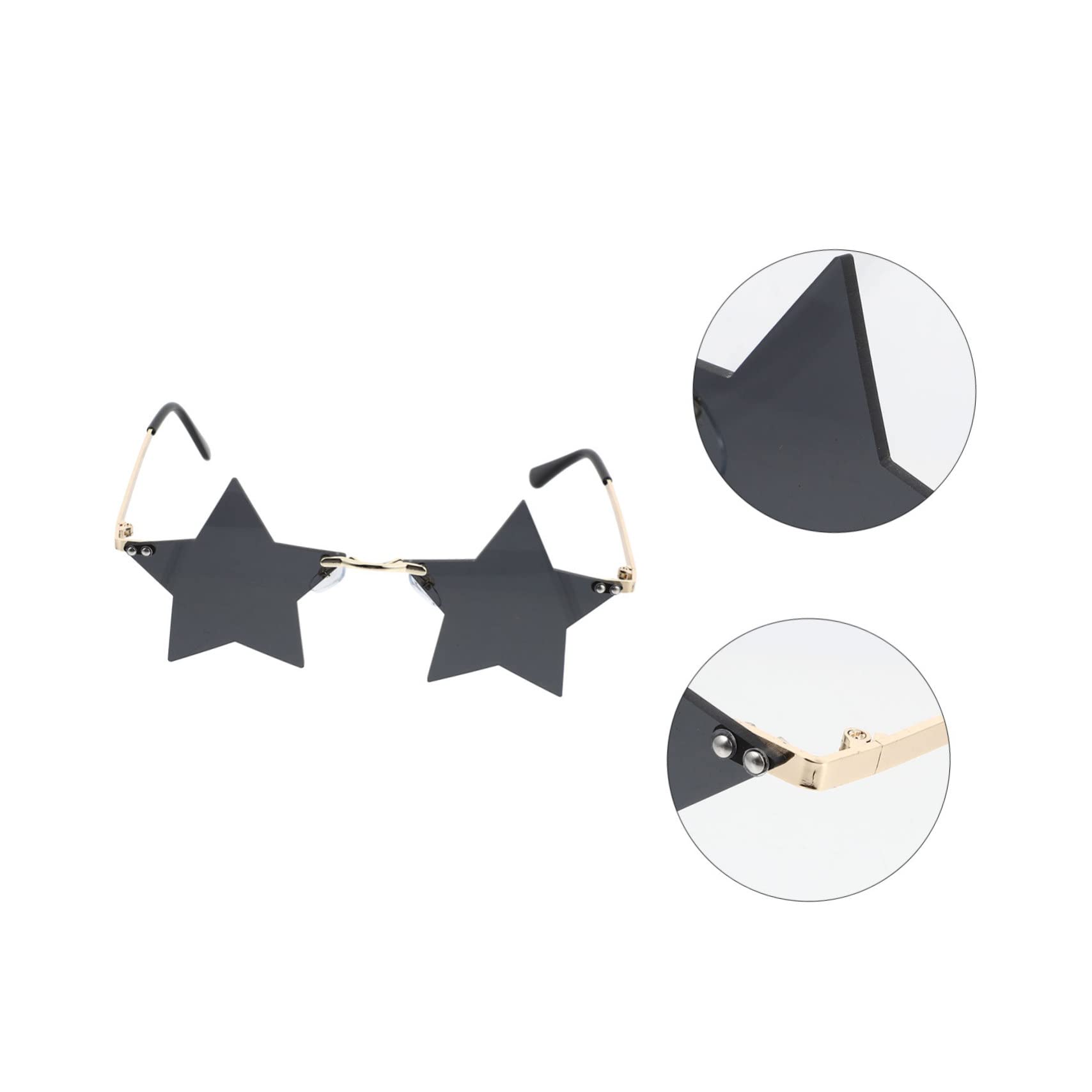 Holibanna 3 Pairs Metal Material Fashion Sunglasses Large Frame Oversized Men's Photo Props