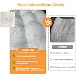BingoPaw Hundebett Grosse Hunde waschbar: XL Hundekissen flauschig Hundematte für Hunde, Hundematratze wasserdicht abnehmbar rutschfest, beruhigendes Haustierbett, Grau, 105x70x12 cm