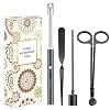 4 in1 Candle Accessory Set – Wick Trimmer, Candle Snuffer, Wick Dipper, Candle Lighters-Stainless Steel Care Kit for Candle Lover