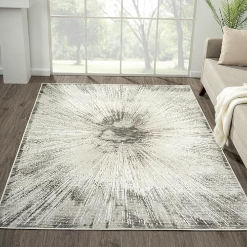 LUXE WEAVERS Abstract Spark Patterned Gray 8x10 Area Rug for