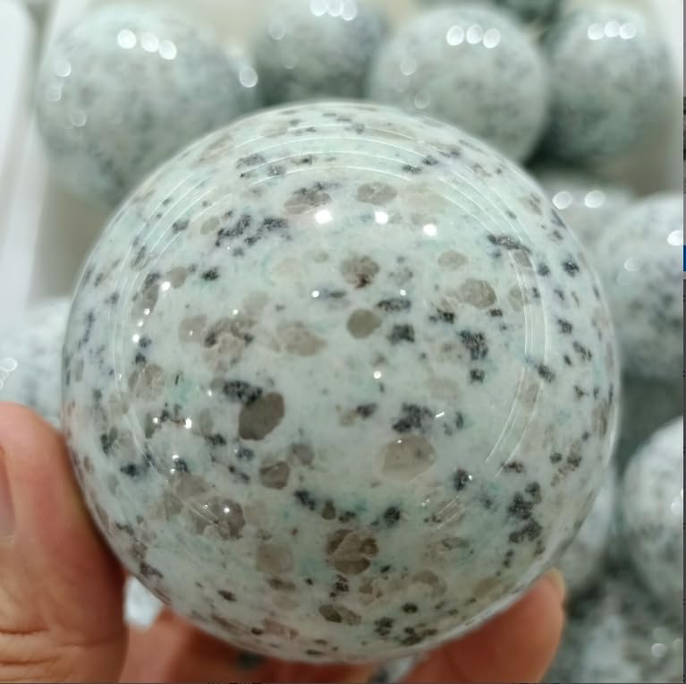 Natürliche Himmelblaue Steinkugel, Quarzkristall, Energiekugel, Mineralprobe, Heimdekoration, Edelstein,61-65mm