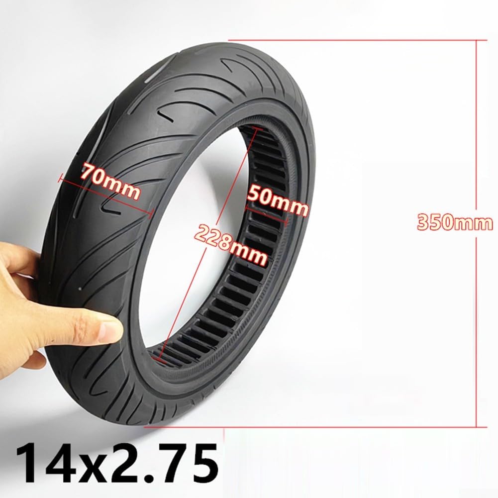 Pneu Plein 14x2.75-10 Caoutchouc Increvable Vélo Électrique