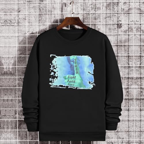 SweatyRocks Men's Casual Graphic Print Long Sleeve Tops Crewneck Pullover Sweatshirts4