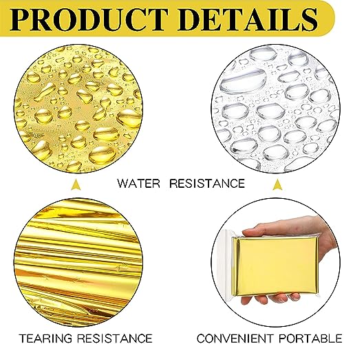 Multifunktional Rettungsdecke, Rettungsdecke, Multifunktional Rettungsfolie, 3 Stück 160 * 210cm Universal Wärmedecken, Wasserdicht und Winddicht, Perfekt für Wandern, Camping, Skifahren, Marathon – Bild 6