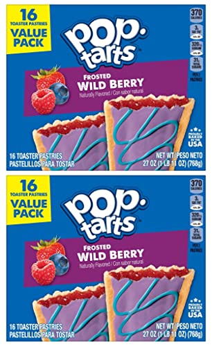 Kellogg's Pop-Tarts Breakfast Toaster Pastries, Wildlicious Frosted Wild Berry Flavored, Value Pack, 30.4 oz 16 Ct. (Pack Of 2)
