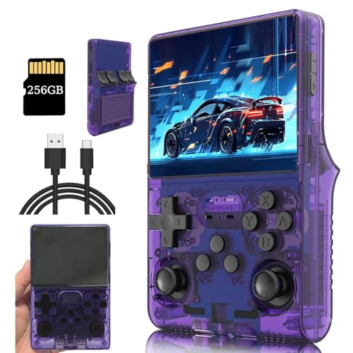 R40S PRO Retro Handheld Spielkonsole 256GB mit 30000+Spielen, Linux System 3,5-Zoll IPS Bildschirm Videospielkonsole für Jungen und Mädchen